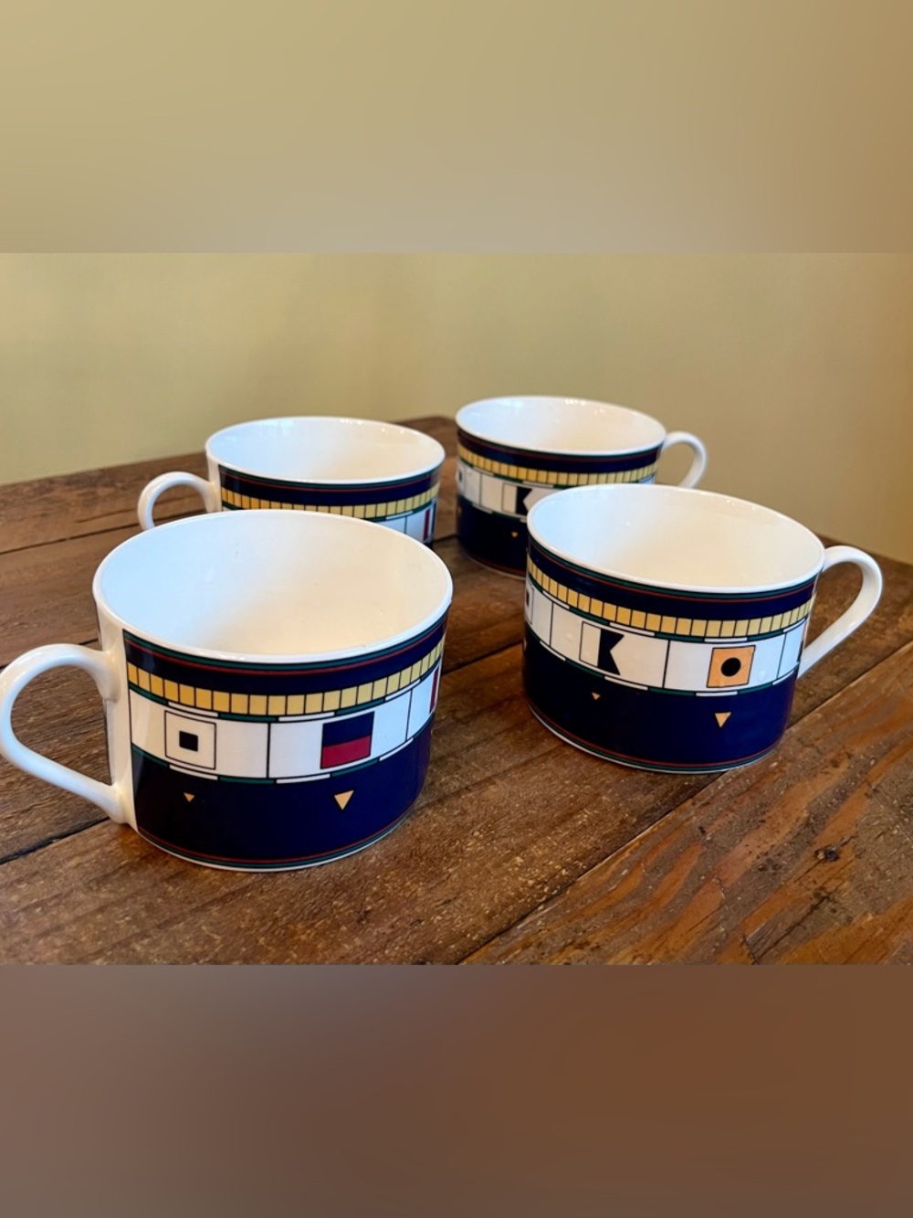 Sango coffee Cups Nautical Flags Porcelain